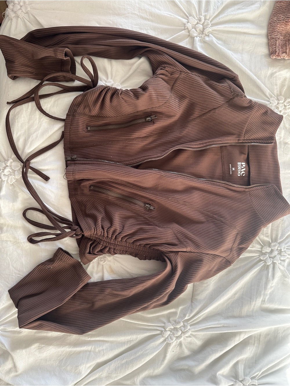rag & bone Chocolate Brown Ribbed Zip-Up Utility Jacket